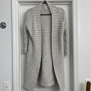 Sundance 3/4 Sleeve Long Knit Cardigan Gray Sz Small